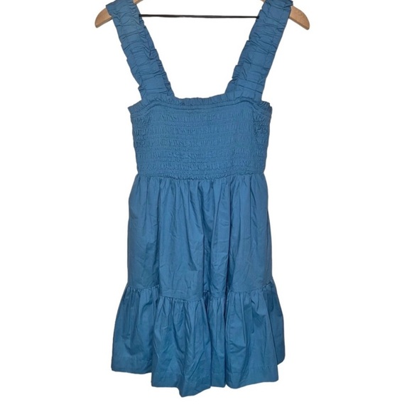 Abercrombie Smocked Bodice Easy Mini Dress Blue XL Petite Sundress - Picture 2 of 8